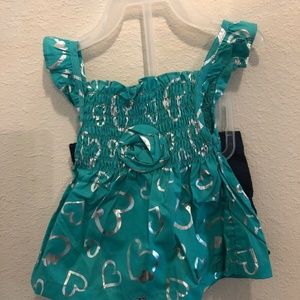 Park Bench Kids 18M  Baby 2 Piece Short Set Denim